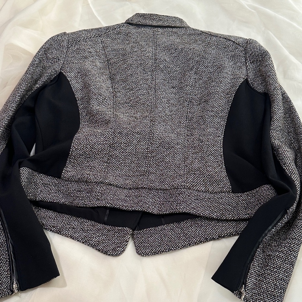 White House Black Market Tweed Blazer Black with Camel & Black Accents - Picture 10 of 16
